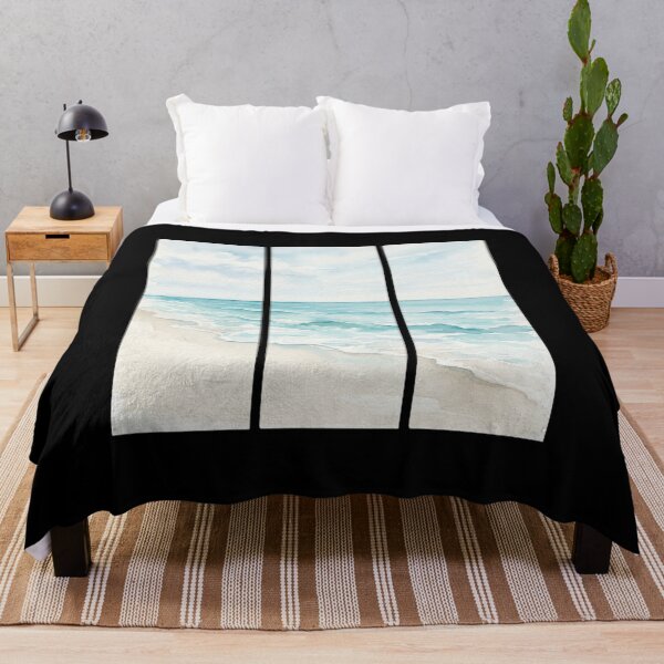 Item preview, Watercolor Ocean Waves Coastal Beach Triptych Art designed and sold by bvdesignart.