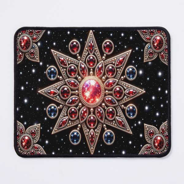 Item preview, Imperial Ruby Star Mandala - Gothic Sapphire & Gold Filigree designed and sold by Breezes-of-Ida.