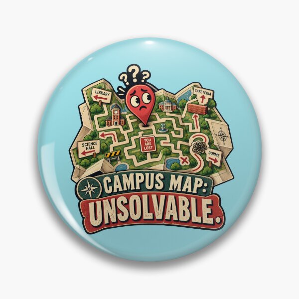 Item preview, Campus Map Unsolvable - Funny Lost College Student designed and sold by Ink and Wink.