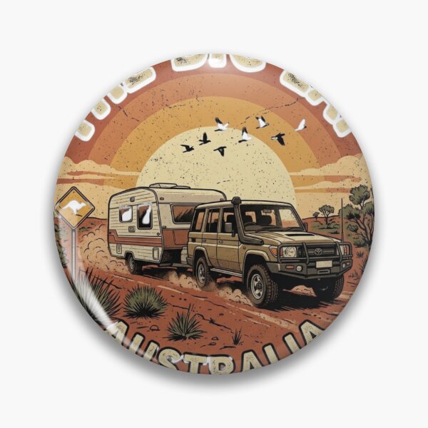 Item preview, The Big Lap Australia 4WD Caravan Road Trip Vintage Outback 4x4 T-Shirt designed and sold by ODELUNITY.