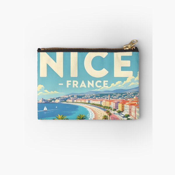 Item preview, Nice France – Vintage Riviera Promenade Travel Poster designed and sold by LSVart.