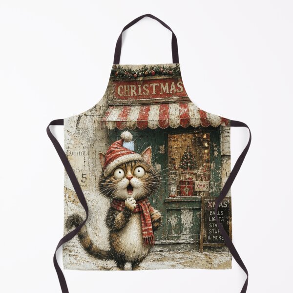 Item preview, Cute cat while Christmas shopping designed and sold by Talpha.