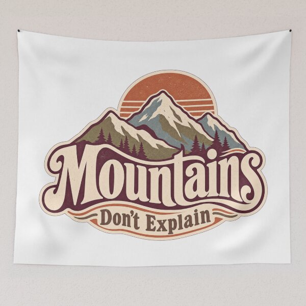 Item preview, Mountains Don't Explain Vintage Mountain Lover Hiking Design designed and sold by RDproject.