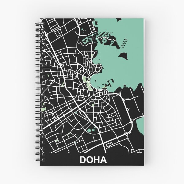 Item preview, Doha Map Qatar Middle East Asia designed and sold by MapsByLeo.