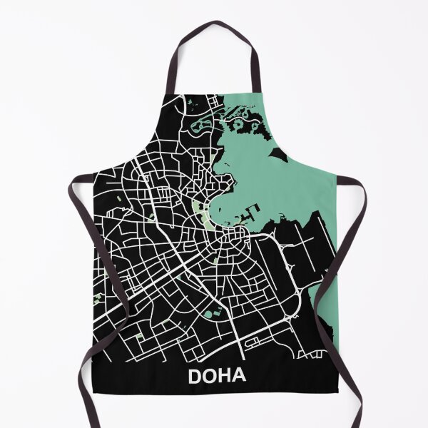 Aperçu de l'œuvre Carte de Doha, Qatar, Moyen-Orient, Asie créée et vendue par MapsByLeo.