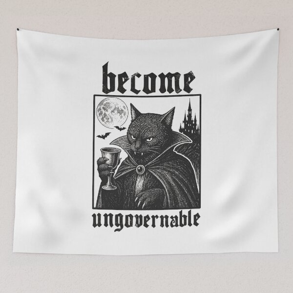 Item preview, Become Ungovernable Funny Graphic Cat Dracula   designed and sold by Blok45.