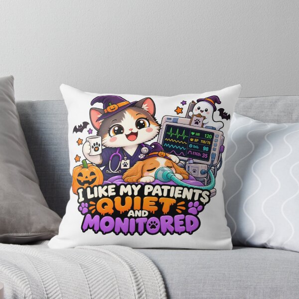 Item preview, I Like My Patients Quiet and Monitored – Funny Veterinary Anesthesia Halloween Cat designed and sold by Bettybee00.