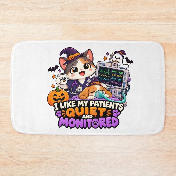 Item preview, I Like My Patients Quiet and Monitored – Funny Veterinary Anesthesia Halloween Cat designed and sold by Bettybee00.