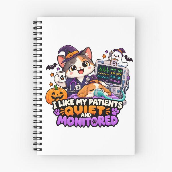 Item preview, I Like My Patients Quiet and Monitored – Funny Veterinary Anesthesia Halloween Cat designed and sold by Bettybee00.