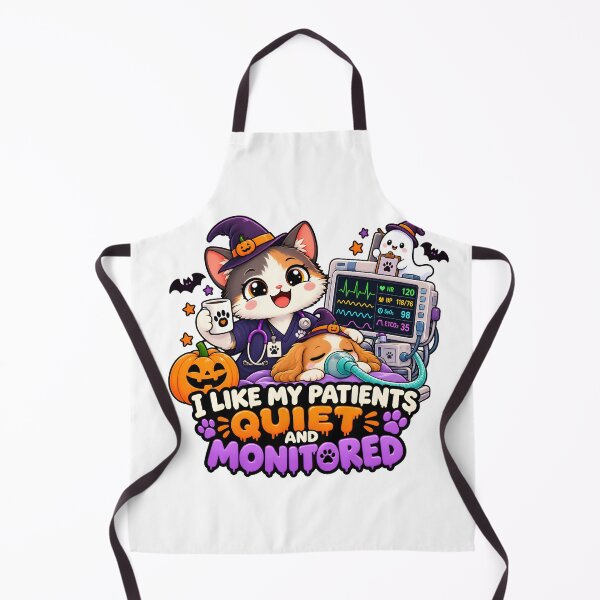 Item preview, I Like My Patients Quiet and Monitored – Funny Veterinary Anesthesia Halloween Cat designed and sold by Bettybee00.