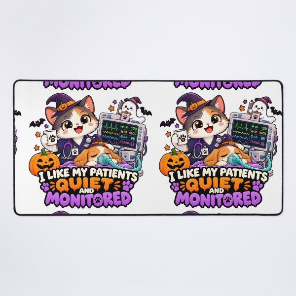 Item preview, I Like My Patients Quiet and Monitored – Funny Veterinary Anesthesia Halloween Cat designed and sold by Bettybee00.