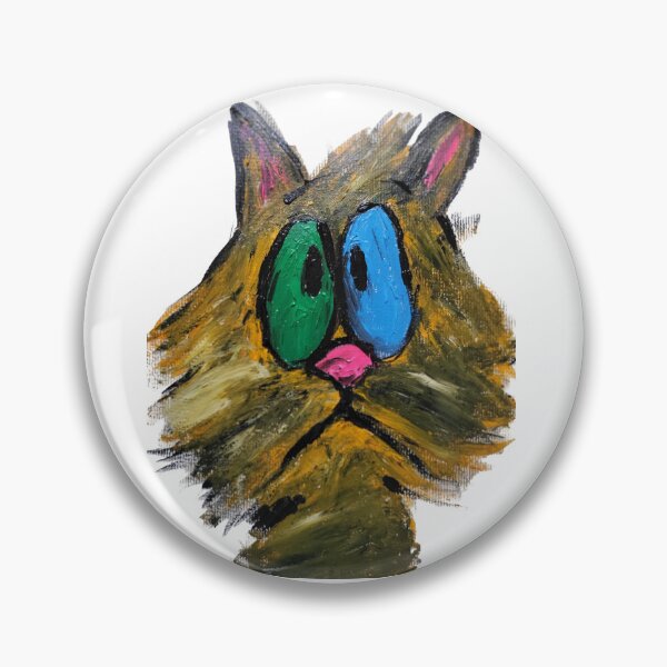Item preview, Gato en crisis existencial: arte abstracto peculiar pintado a mano designed and sold by WimziRides.