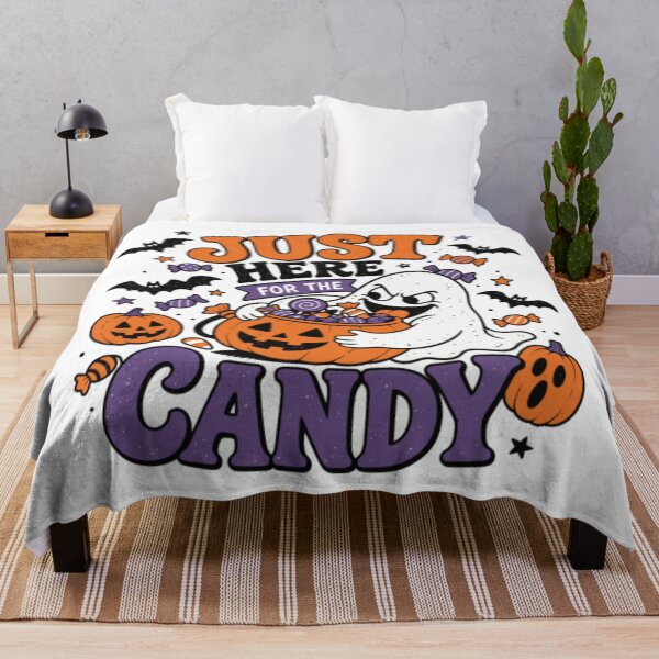Item preview, Just Here For The Candy Cute Greedy Ghost Trick Or Treat Pumpkin Bowl Spooky Halloween Graphic designed and sold by Palette & Hue.