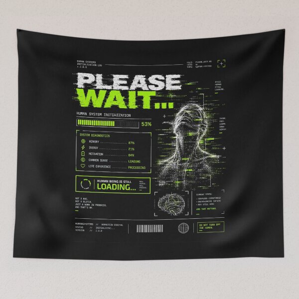 Item preview, Human System - Please Wait funny gifts idea designed and sold by BernsteinDGT.