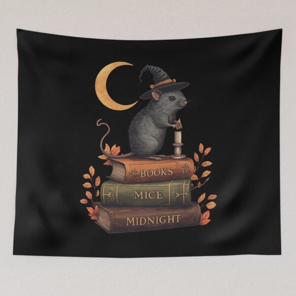 Item preview, Gothic Book Lover Mouse Illustration designed and sold by ChicTrendz.