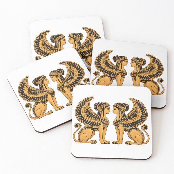 Item preview, Two Archaic Greek Sphinxes - Ancient Olympia, Greece designed and sold by Myra365Art.