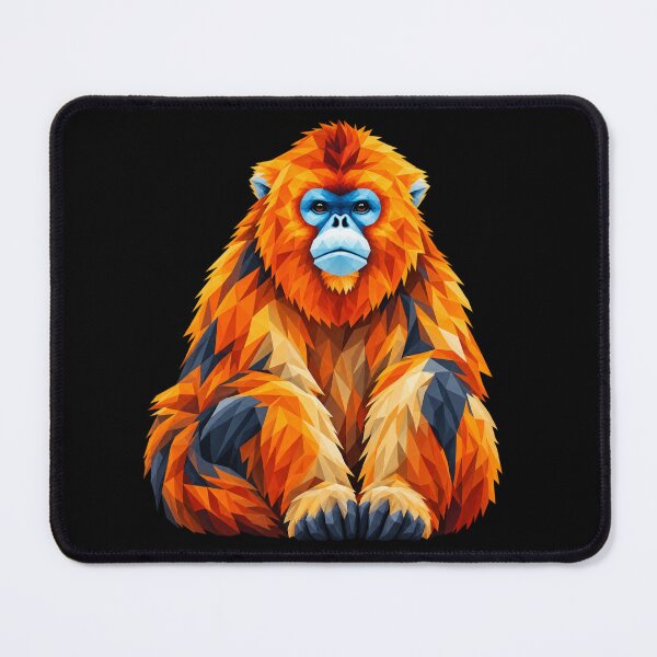 Item preview, Golden Snub-Nosed Monkey Geometric Wildlife Art designed and sold by redsharkuk.