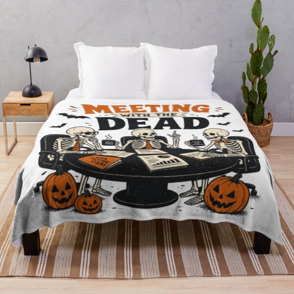 Item preview, Meeting With The Dead Funny Skeleton Corporate Office Work Humor Halloween Graphic designed and sold by Palette & Hue.
