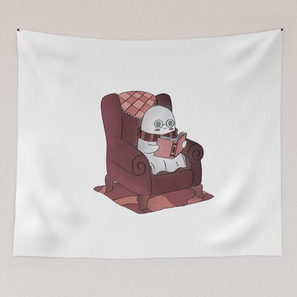 Item preview, Little ghost reading on a sofa designed and sold by Illustrated by Cece.