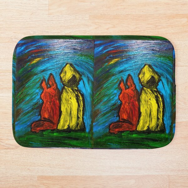 Item preview, Forest Friends in the Dark | Impasto Texture Painting designed and sold by WimziRides.