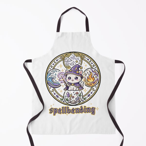 Item preview, Spellbending Cat - Kawaii Wizard Cat Elemental Magic Circle Sticker designed and sold by Raju-Creative.