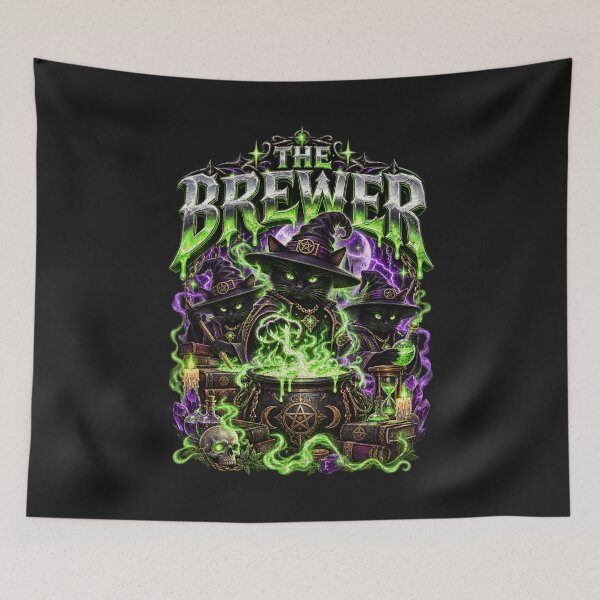 Item preview, The Brewer – Mystical Green Potion Wizard designed and sold by AwesomeBeyondLimits.