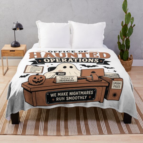 Item preview, Office Of Haunted Operations Desk Ghost Coffee & Paperwork Corporate Work Spooky Graphic designed and sold by Palette & Hue.