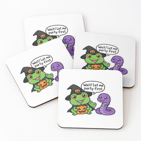 Item preview, Wait Let Me Party First - Funny Halloween Frog and Snake designed and sold by Dhiraaj.