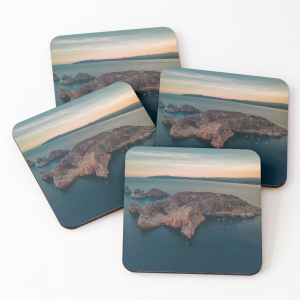 Item preview, Aerial View Of Rocky Island In The Middle Of Deep Blue Sea designed and sold by simonwarz.