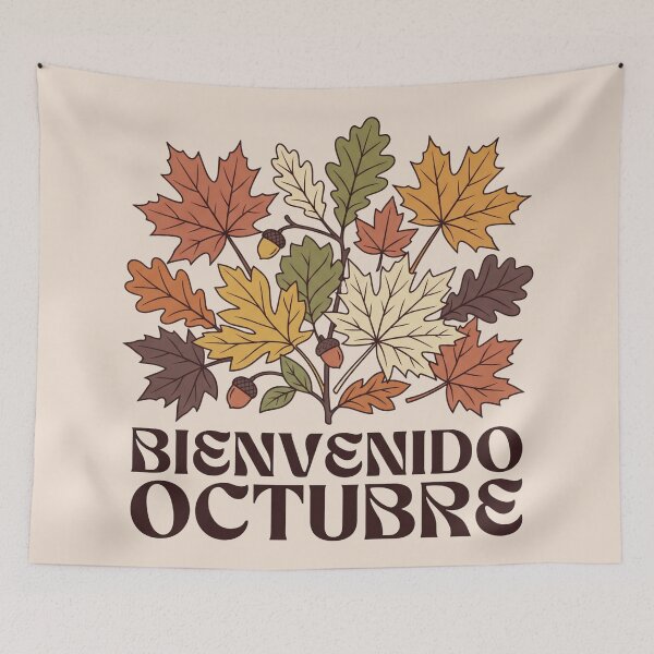 Item preview, Bienvenido Octubre Vintage Autumn Leaves designed and sold by MarCinu Art.