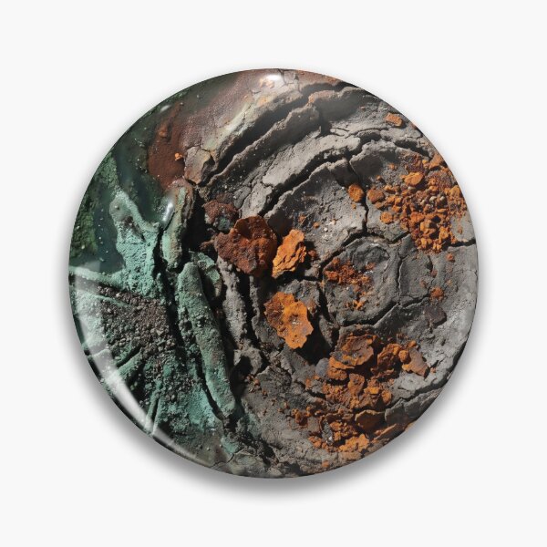 Item preview, Rust Green Concentric Rings Mineral Texture Art designed and sold by ArtlightStudio.