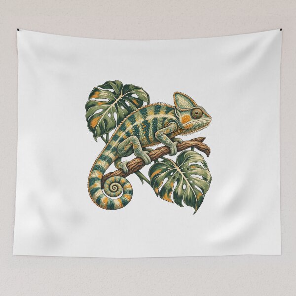 Item preview, Botanical Chameleon - Monstera Branch designed and sold by cybersilverhand.