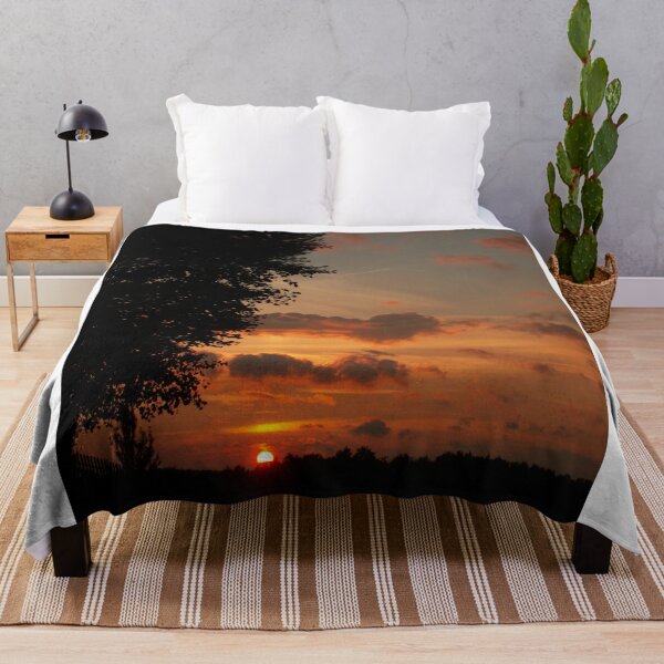 Item preview, Sunset Over Forest Silhouette Framed By Tree Leaves designed and sold by simonwarz.