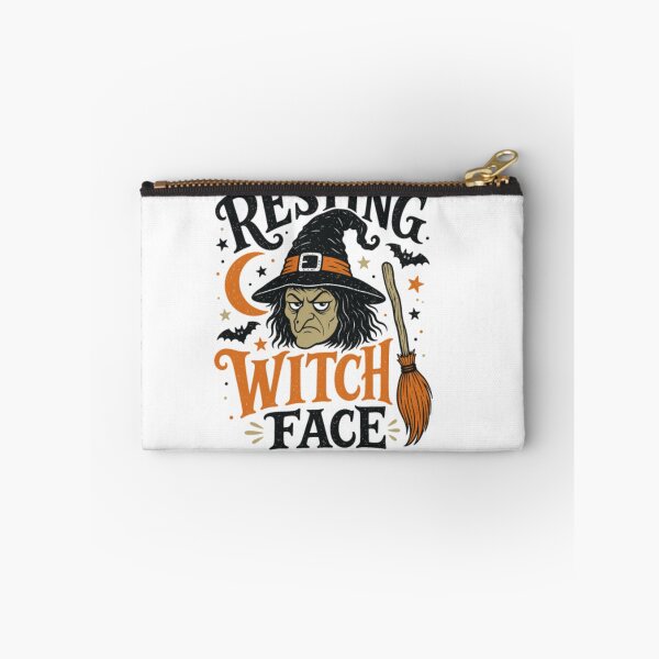 Item preview, Resting Witch Face Funny Grumpy Witch Crescent Moon Broomstick Halloween Graphic designed and sold by Palette & Hue.