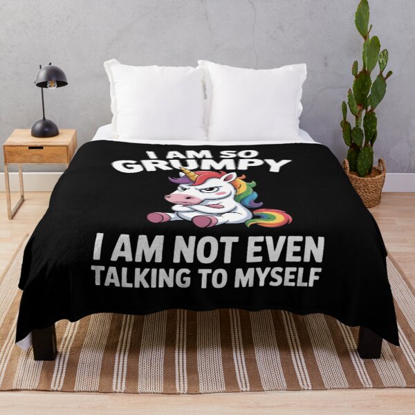 Item preview, I Am So Grumpy I Am Not Even Talking to Myself Funny Unicorn designed and sold by RatBoyExtreme.