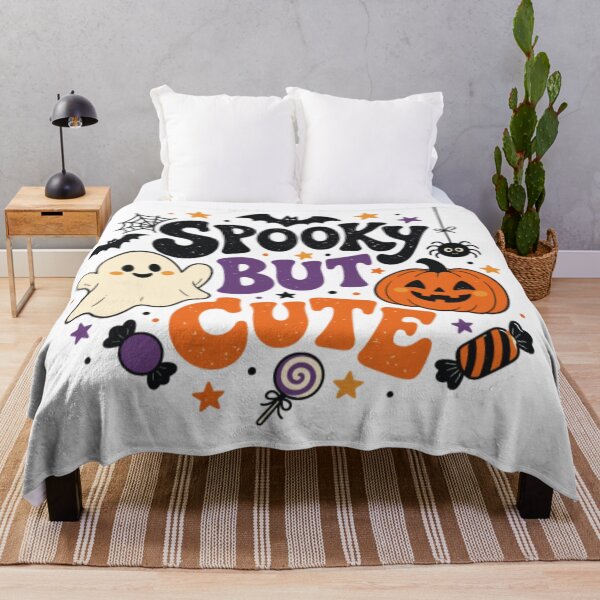 Item preview, Spooky But Cute Adorable Ghost & Smiling Pumpkin Pastel Retro Halloween Graphic designed and sold by Palette & Hue.