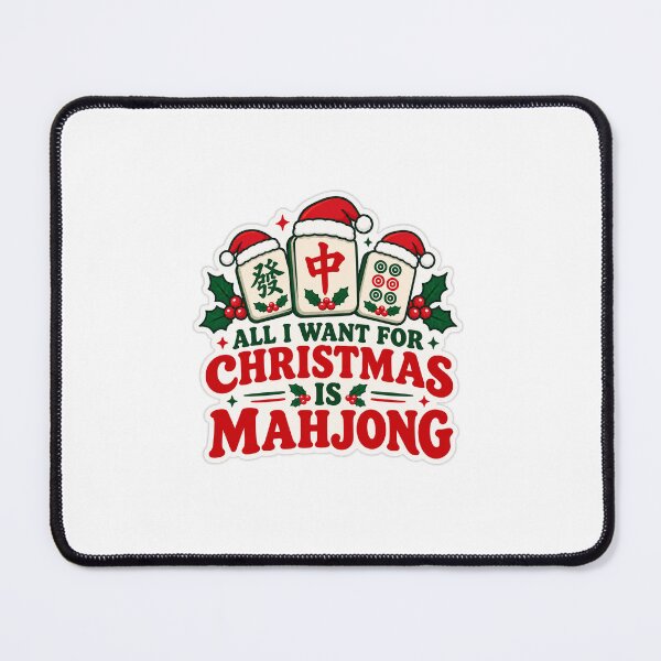 Item preview, All I Want For Christmas Is Mahjong - Funny Christmas Mahjong Tile Xmas Design designed and sold by KristinaArts.