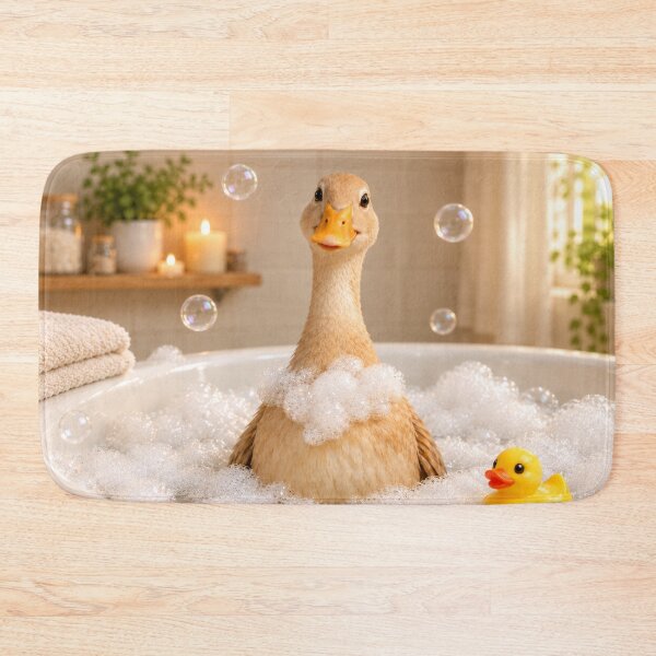 Item preview, Cheerful Runner Duck Bubble Bath designed and sold by Sillytoe.