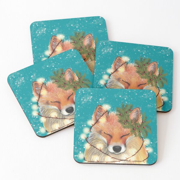 Item preview, Chrsitmas fox designed and sold by Kimberley Cummings Illustration.