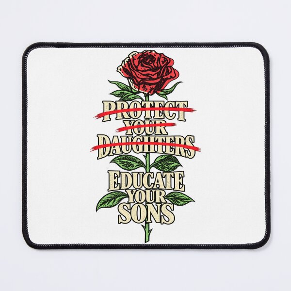Item preview, Protect Your Daughters Educate Your Sons Vintage Red Rose Feminist Equality designed and sold by GibasVisuals.