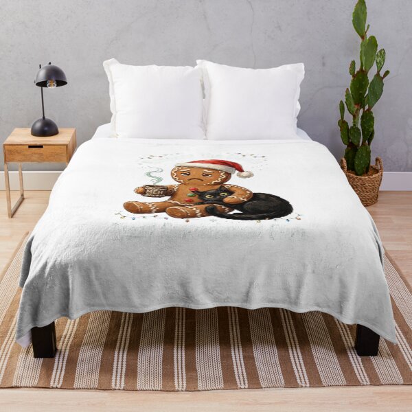 Item preview, Tired Gingerbread Club Respect The Locals Funny Christmas Black Cat Meh designed and sold by inkfluenceart.