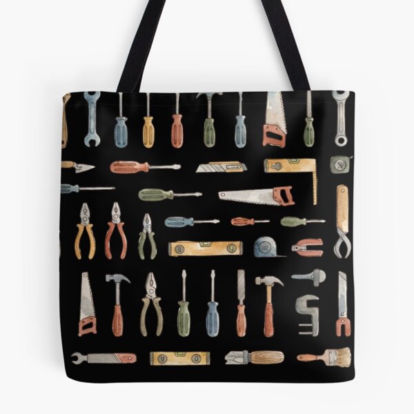 Item preview, Vintage Watercolor Hand Tools Builder Pattern designed and sold by bvdesignart.