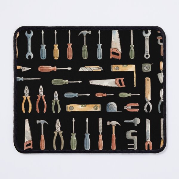 Item preview, Vintage Watercolor Hand Tools Builder Pattern designed and sold by bvdesignart.