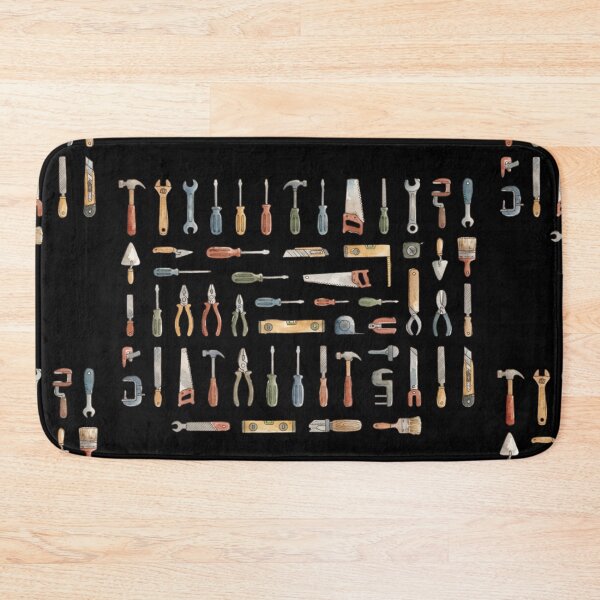 Item preview, Vintage Watercolor Hand Tools Builder Pattern designed and sold by bvdesignart.