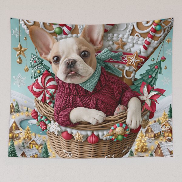Item preview, Christmas Frenchie Gingerbread Balloon – Whimsical Holiday Bulldog Art designed and sold by cipoprimo.