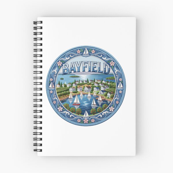 Item preview, Bayfield Wisconsin USA Lake Superior Harbor Village Embroidered Patch Sticker designed and sold by Imaginarium of Chaos falcon88 .
