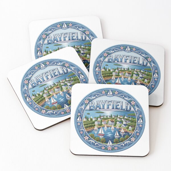 Item preview, Bayfield Wisconsin USA Lake Superior Harbor Village Embroidered Patch Sticker designed and sold by Imaginarium of Chaos falcon88 .