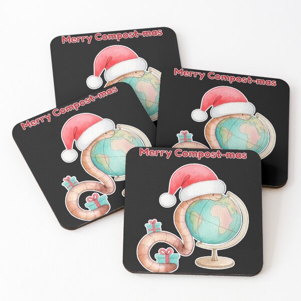 Item preview, Merry Compost-mas Worm in Santa Hat on Globe designed and sold by Litely.