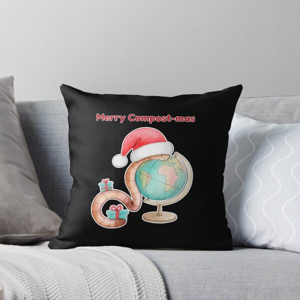 Item preview, Merry Compost-mas Worm in Santa Hat on Globe designed and sold by Litely.