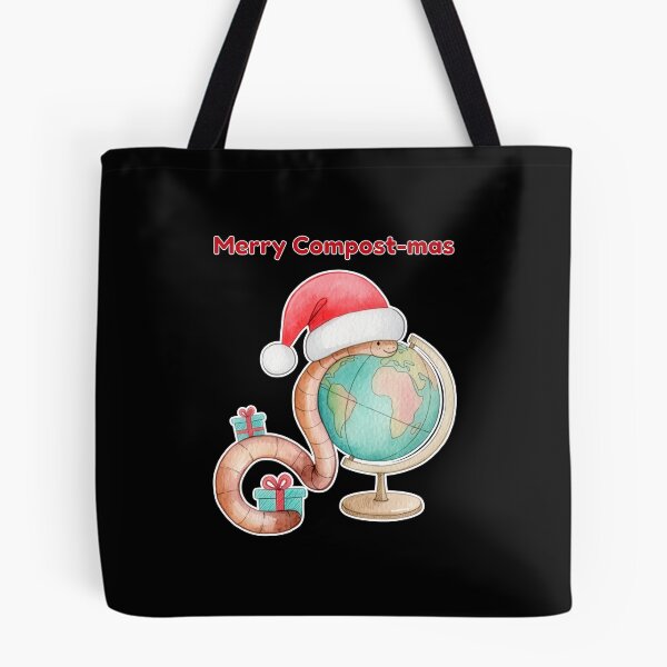Item preview, Merry Compost-mas Worm in Santa Hat on Globe designed and sold by Litely.